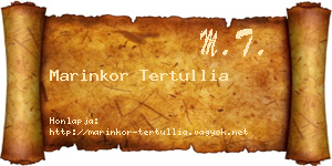 Marinkor Tertullia névjegykártya